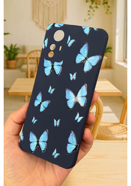 Redmi Note 12S - Mavi Kelebek Desenli Silikon Darbe Emici Klasik Korumalı Rubber Kılıf fırsatları