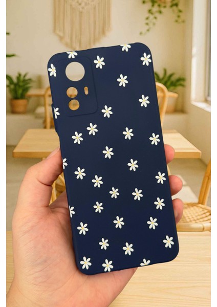 Redmi Note 12S - Mini Papatya Desenli Silikon Darbe Emici Klasik Korumalı Rubber Kılıf