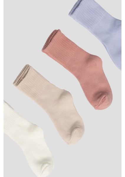 4’lü Kız Bebek Pamuklu Pastel Çorap Seti fırsatları
