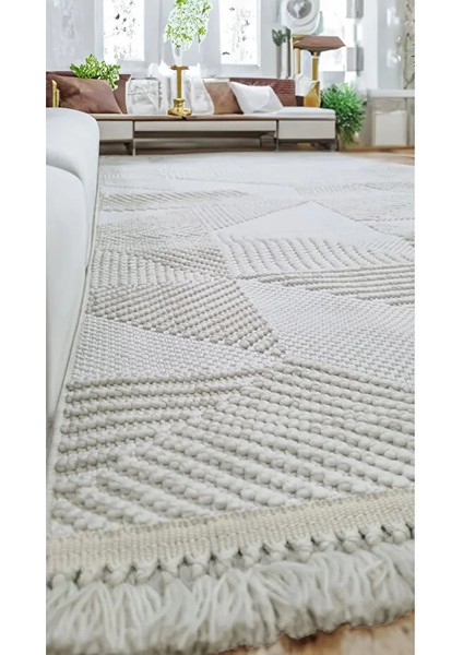 Delhi 3009 Kemik Serisi Bukleli Dokuma Halı Antre Yolluk Çocuk Odası Oturma Odası Salon Halısı fiyatları