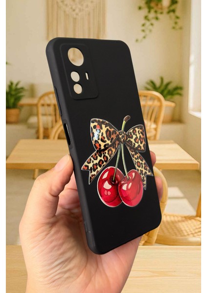 Redmi Note 12S Uyumlu Kiraz Leopar Fiyonk Desenli Silikon Darbe Emici Rubber Kılıf modelleri