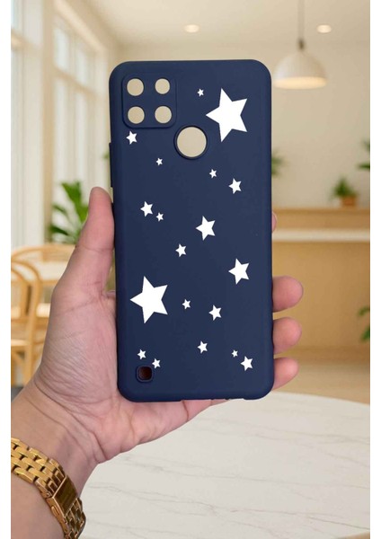Realme C21Y ve C25Y - Mini Yıldız Desenli Silikon Darbe Emici Klasik Korumalı Rubber Kılıf fiyatları