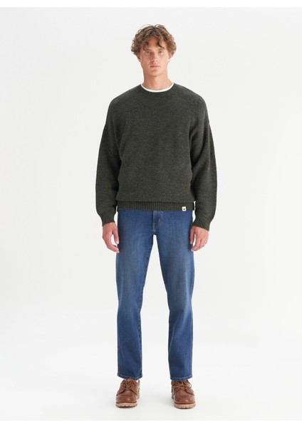 Bisiklet Yaka Relaxed Koyu Yeşil Erkek Kazak W2520156826 Koyu Yeşil Kazak fiyatları