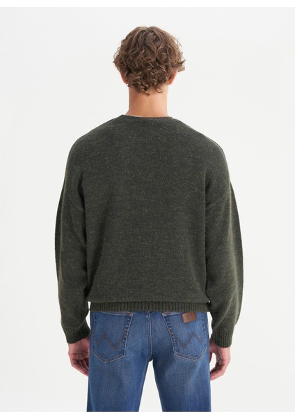 Bisiklet Yaka Relaxed Koyu Yeşil Erkek Kazak W2520156826 Koyu Yeşil Kazak indirimleri