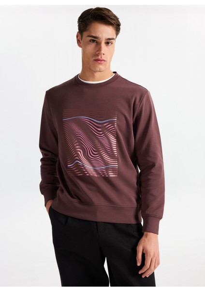 Gmg Fırenze Bisiklet Yaka Mürdüm Erkek Sweatshırt GU25MFW08024 modelleri