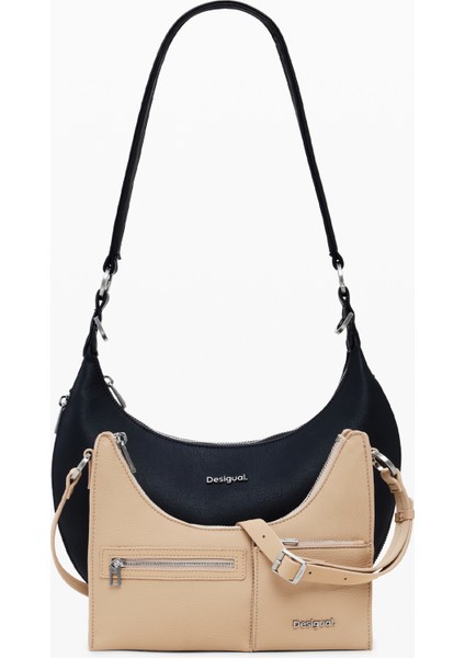 Siyah - Bej Kadın Omuz Çantası 25WAXP492000 fırsatları