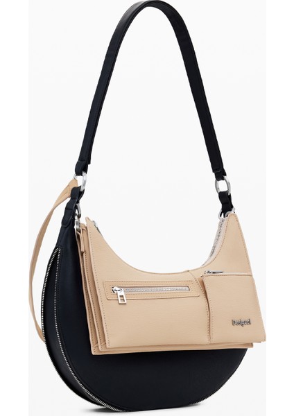 Siyah - Bej Kadın Omuz Çantası 25WAXP492000 indirimleri