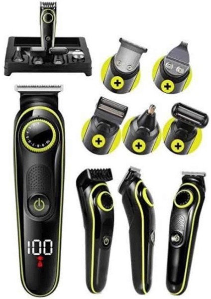 Unısex Çok Fonksiyonlu Bakım Seti LED Göstergeli Tıraş Makinesi Saç Sakal Vü - T197G612-Z06