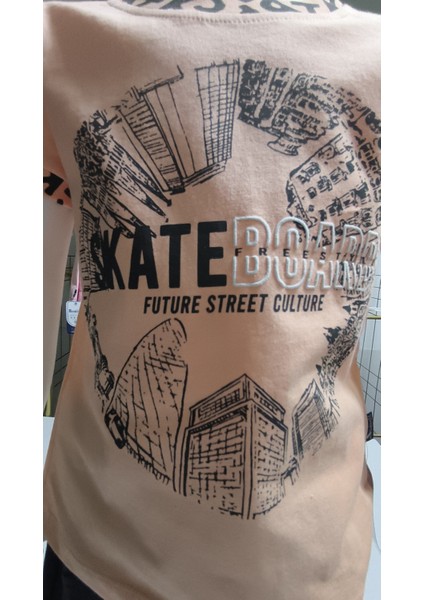 Çocuk Unisex Kız Erkek Şortlu Alt Üst Takım Kreş %100 Pamuk Rahat Tarz Tasarım Premium, Somon modelleri