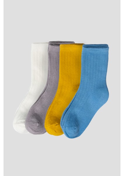 4 Çift Pamuklu Çocuk Soket Çorap