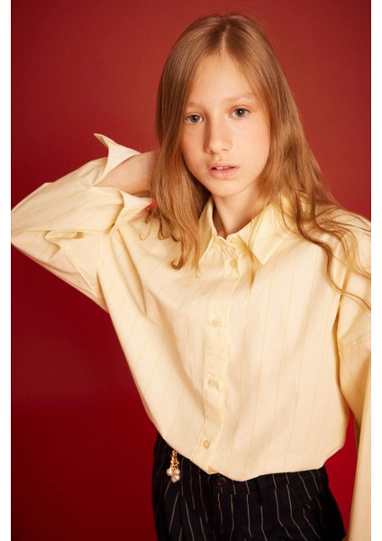 Kız Çocuk Poplin Uzun Kollu Gömlek G3360A825WN