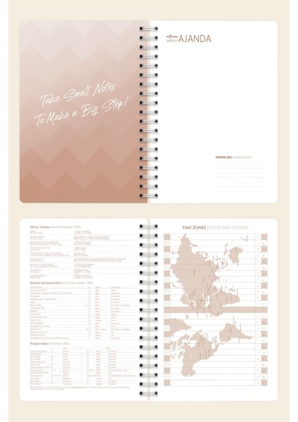 2026 Haftalık Ajanda Spiralli A5 12 Aylık Rise