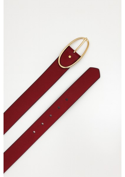 Oval Tokalı Deri Görünümlü Kadın Kemer modelleri