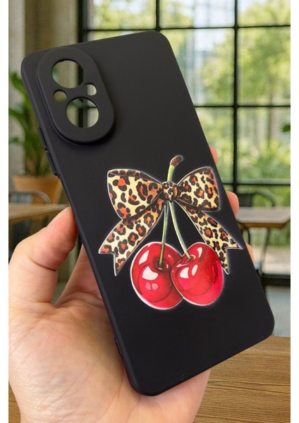 Realme 12 Lite Uyumlu Kiraz Leopar Fiyonk Desenli Silikon Darbe Emici Rubber Kılıf modelleri