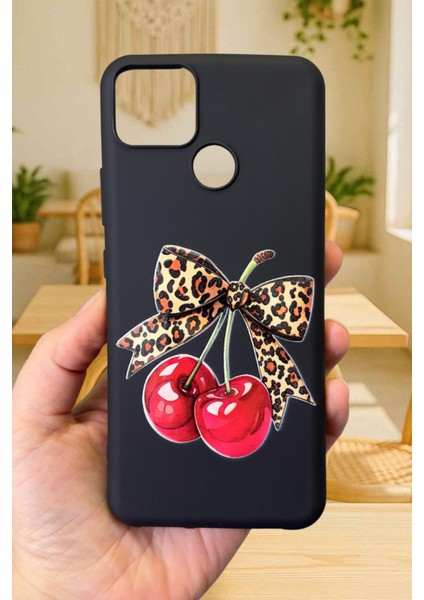 Realme C25S Uyumlu Kiraz Leopar Fiyonk Desenli Silikon Darbe Emici Klasik Korumalı Rubber Kılıf fiyatları