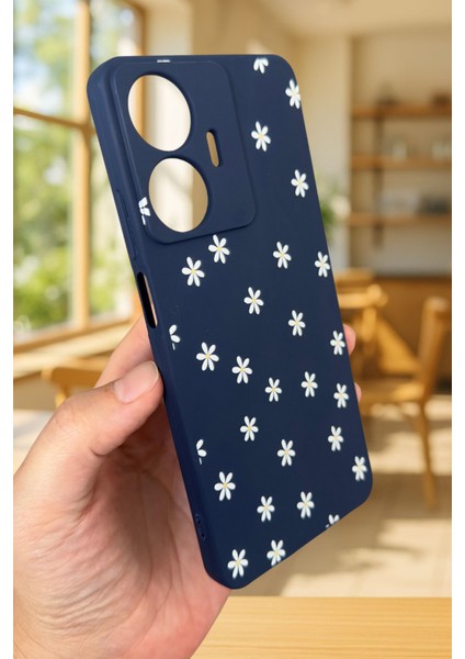 Realme C55 Uyumlu Mini Papatya Desenli Silikon Darbe Emici Klasik Korumalı Rubber Kılıf modelleri
