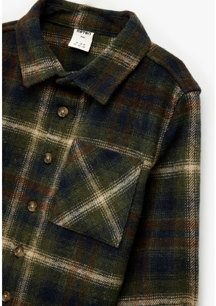 Uzun Kollu Cep Detaylı Ekoseli Oduncu Gömlek modelleri