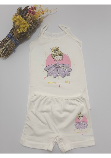 Kız Çocuk Pamuklu Iç Çamaşırı 3'lü Takım Ip Askılı Atlet Boxer modelleri