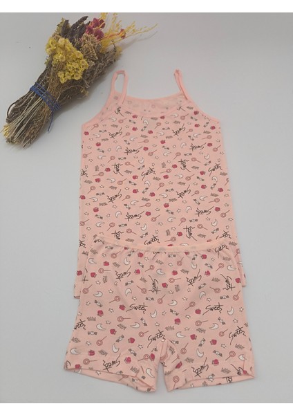 Kız Çocuk Pamuklu Iç Çamaşırı 3'lü Takım Ip Askılı Atlet Boxer