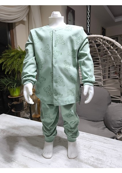 Kız-Erkek Bebek- Çocuk Pijama Takımı %100 Pamuk Uzun Kollu Önü Çıtçıtlı Mevsimlik fiyatları