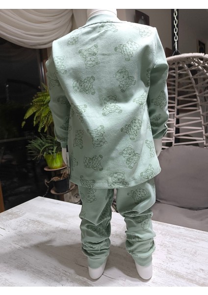 Kız-Erkek Bebek- Çocuk Pijama Takımı %100 Pamuk Uzun Kollu Önü Çıtçıtlı Mevsimlik fırsatları