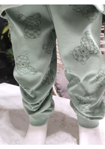 Kız-Erkek Bebek- Çocuk Pijama Takımı %100 Pamuk Uzun Kollu Önü Çıtçıtlı Mevsimlik