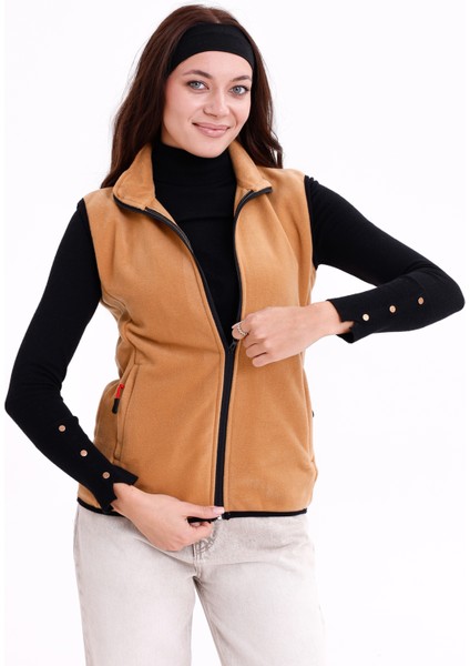 Kadın Slim Fit Tam Fermuarlı Polar Yelek fiyatları