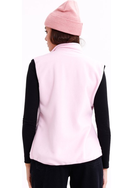 Kadın Slim Fit Tam Fermuarlı Polar Yelek