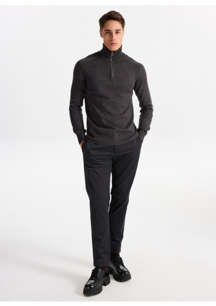 Gmg Fırenze Dik Yaka Regular Fit Antrasit Erkek Kazak GU25MFW04026 modelleri