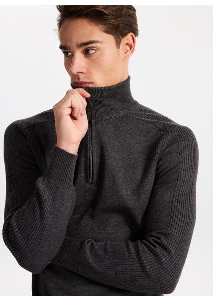 Gmg Fırenze Dik Yaka Regular Fit Antrasit Erkek Kazak GU25MFW04026 fırsatları