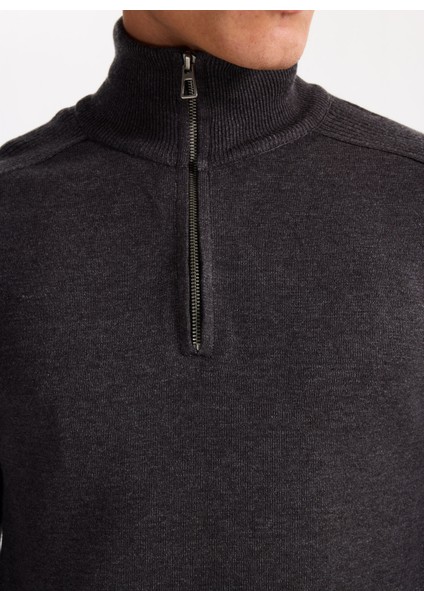 Gmg Fırenze Dik Yaka Regular Fit Antrasit Erkek Kazak GU25MFW04026 indirimleri