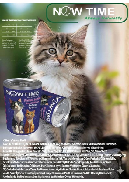 Somon Balıklı Natural Konserve Yavru Kedi Maması 6 Adet modelleri