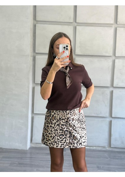 Leopar Şort Etek indirimleri
