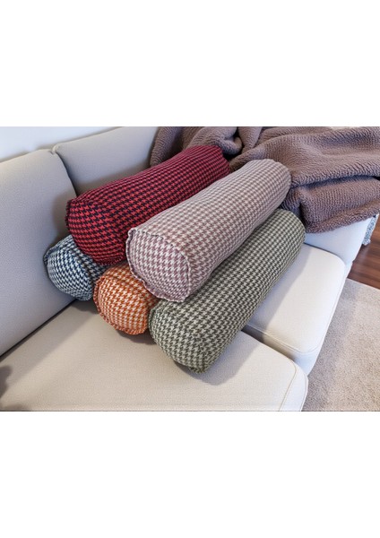 Kazayağı Desenli Silindir Yastık | Dekoratif Bolster Yastık | Modern Renkli Tasarım fırsatları