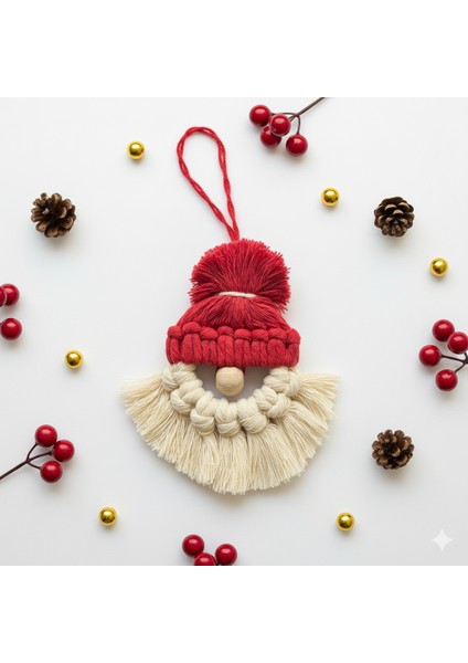Makrome Yılbaşı Süsleri Noel Baba Yılbaşı Ağacı Süsü