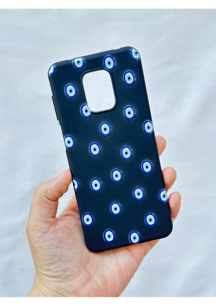 Redmi Note 9pro/9s Uyumlu Nazar Boncuk Desenli Silikon Darbe Emici Klasik Korumalı Rubber Kılıf