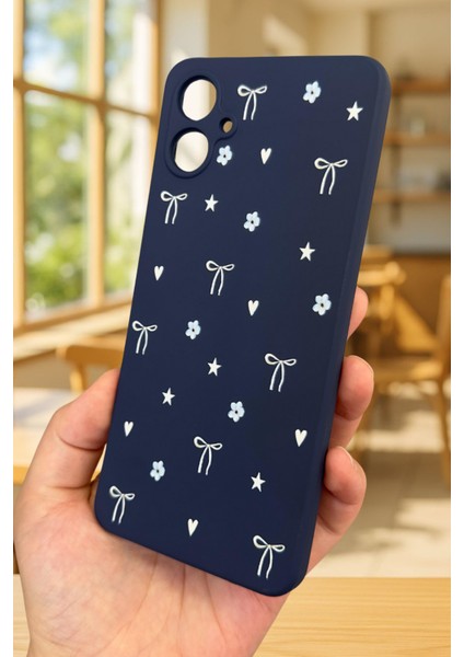 Samsung Galaxy A05 Uyumlu Mini Fiyonk Desenli Silikon Darbe Emici Klasik Korumalı Rubber Kılıf modelleri