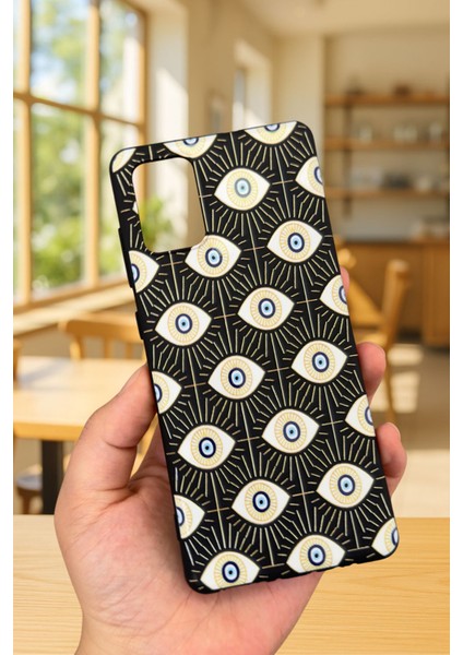 Samsung Galaxy A71 Uyumlu Evıl Eye Desenli Silikon Darbe Emici Klasik Korumalı Rubber Kılıf