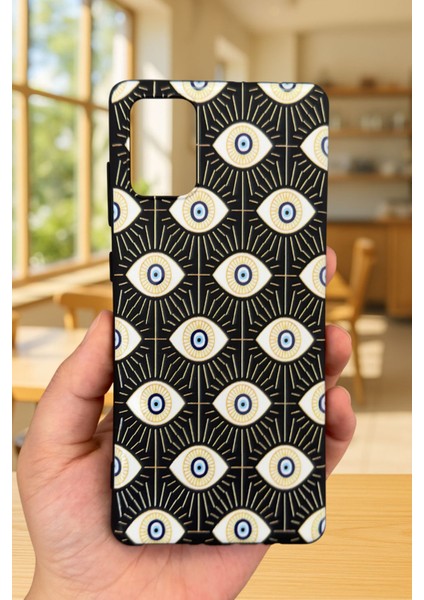 Samsung Galaxy A71 Uyumlu Evıl Eye Desenli Silikon Darbe Emici Klasik Korumalı Rubber Kılıf fiyatları
