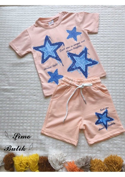 Kız Çocuk Pamuklu Şortlu Takım Somon, Lila, Nar Çiçeği Renkli fiyatları