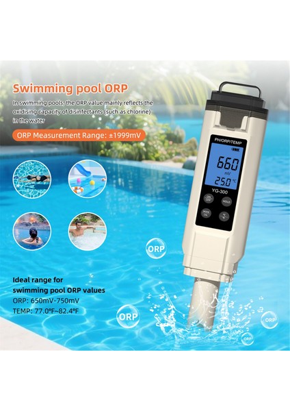 YG-300 Su Test Cihazı Ph Orp Sıcaklık Test Cihazı Temp Metre Akvaryum Havuzu Hidroponik Içme Suyu Kalitesi Dedektörü (Yurt Dışından) modelleri