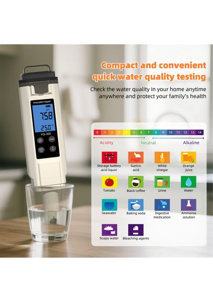 YG-300 Su Test Cihazı Ph Orp Sıcaklık Test Cihazı Temp Metre Akvaryum Havuzu Hidroponik Içme Suyu Kalitesi Dedektörü (Yurt Dışından) fırsatları