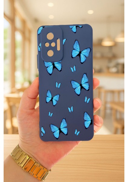 Xiaomi Redmi Note 1o Pro Mavi Kelebek Desenli Silikon Darbe Emici Klasik Korumalı Rubber Kılıf fiyatları