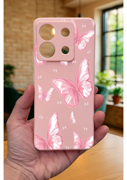Xiaomi Rm Note 13 Pro 5g Pembe Kelebek Desenli Silikon Darbe Emici Klasik Korumalı Rubber Kılıf fırsatları
