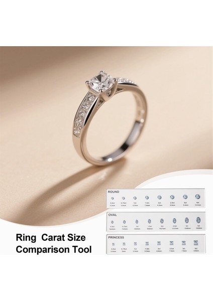 Ring Sizer Seti, Gem Ölçüm Aracı, 7.9x1.9in Parmak Boyutlandırma Göstergesi, Karat Ölçüm Ölçeği, Takı Şekli Aksesuar (Yurt Dışından) modelleri