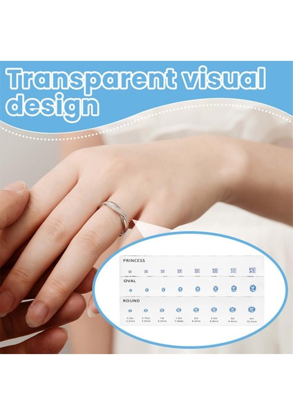 Ring Sizer Seti, Gem Ölçüm Aracı, 7.9x1.9in Parmak Boyutlandırma Göstergesi, Karat Ölçüm Ölçeği, Takı Şekli Aksesuar (Yurt Dışından) fırsatları