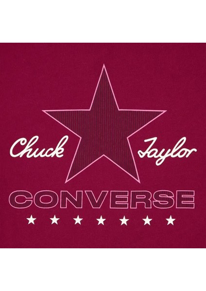 Baskılı Mor Kız Çocuk T-Shirt 4CH404-RAU-CNVG Chuck Taylor Star fiyatları