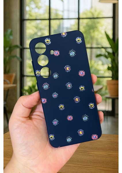 Samsung Galaxy S24- Mini Evıl Eye Desenli Silikon Darbe Emici Klasik Korumalı Rubber Kılıf