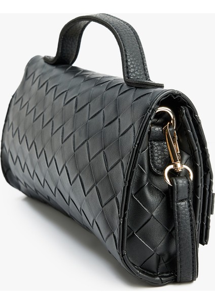 Örgü Dokulu Metal Tokalı Saplı Askılı Omuz Çantası modelleri