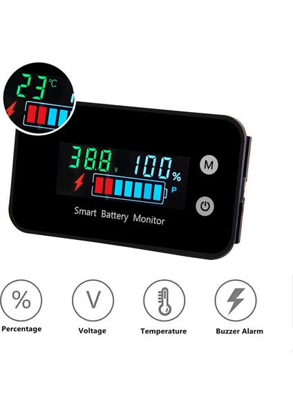 7-100V Dijital Pil Kapasite Test Cihazı Pil Monitörü Voltaj Sıcaklık Anahtarı Ölçer Araç Gemileri, Ipx7 Su Geçirmez (Yurt Dışından) fırsatları